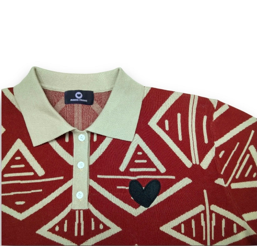 MARCI FRANC TRIBAL CHIC POLO SHIRT