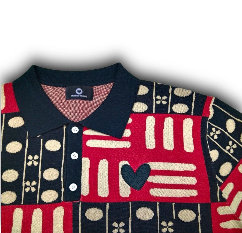 MARCI FRANC TRIBAL CHIC POLO SHIRT