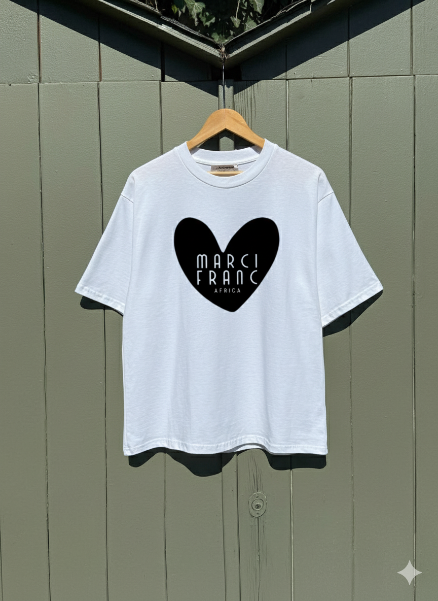 MARCI FRANC WHITE LOGO T-SHIRT