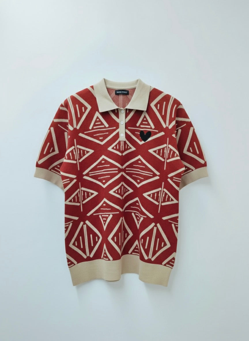 MARCI FRANC TRIBAL CHIC POLO SHIRT