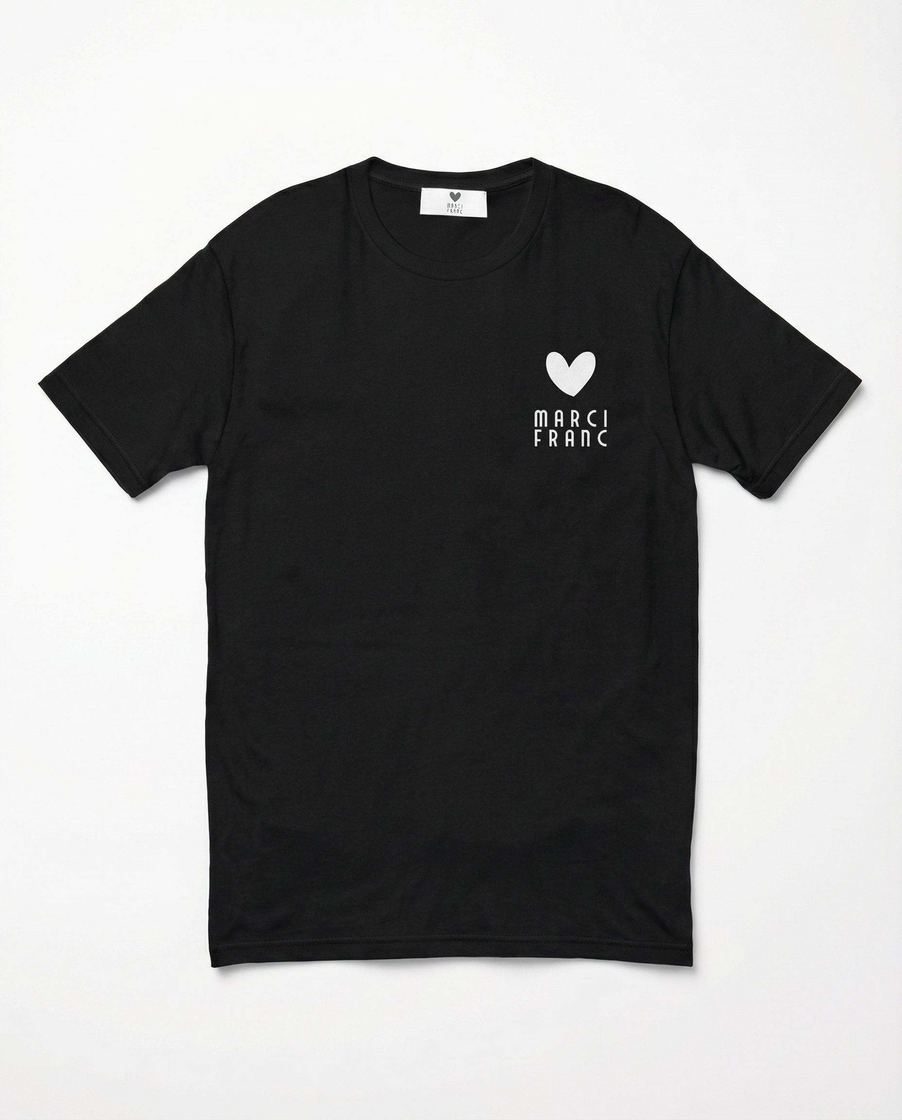 MARCI FRANC BLACK LOGO T-SHIRT