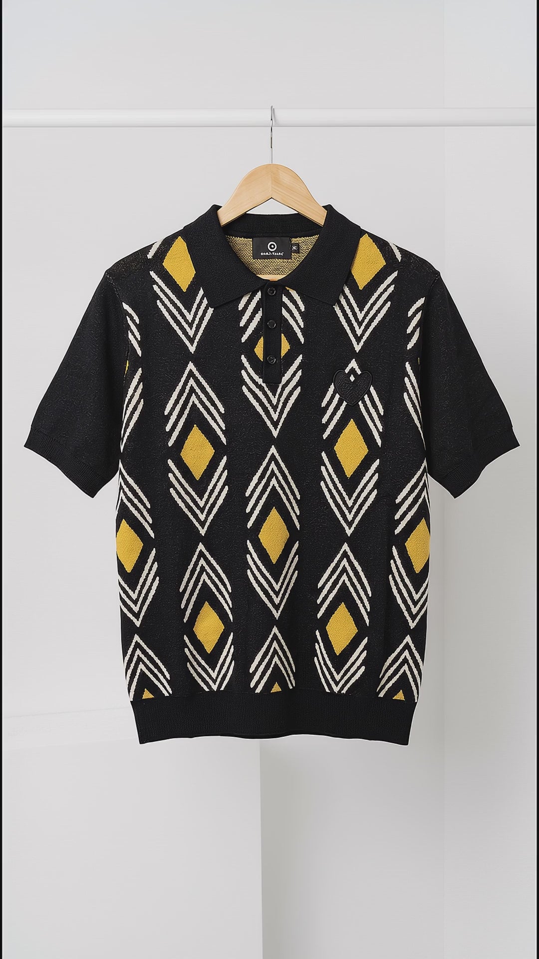 MARCI FRANC YELLOW DIAMOND POLO SHIRT