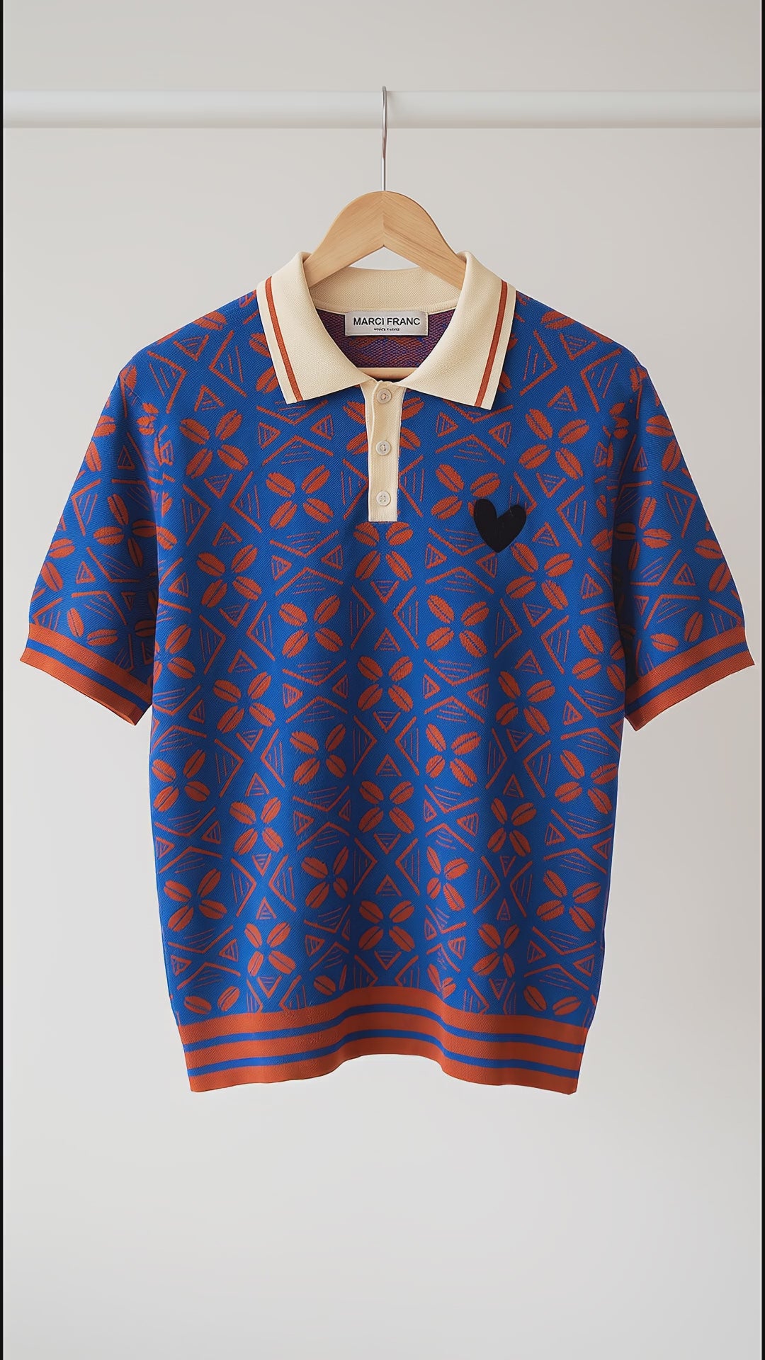 MARCI FRANC BLOOM KNIT POLO SHIRT