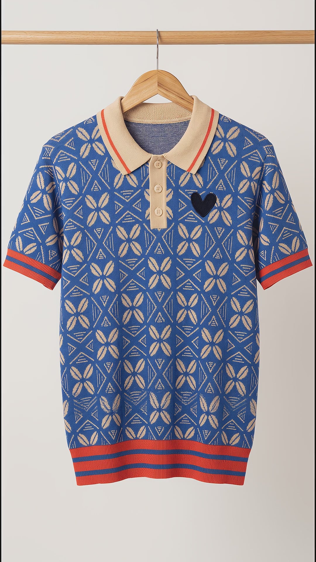 MARCI FRANC BLOOM KNIT POLO SHIRT