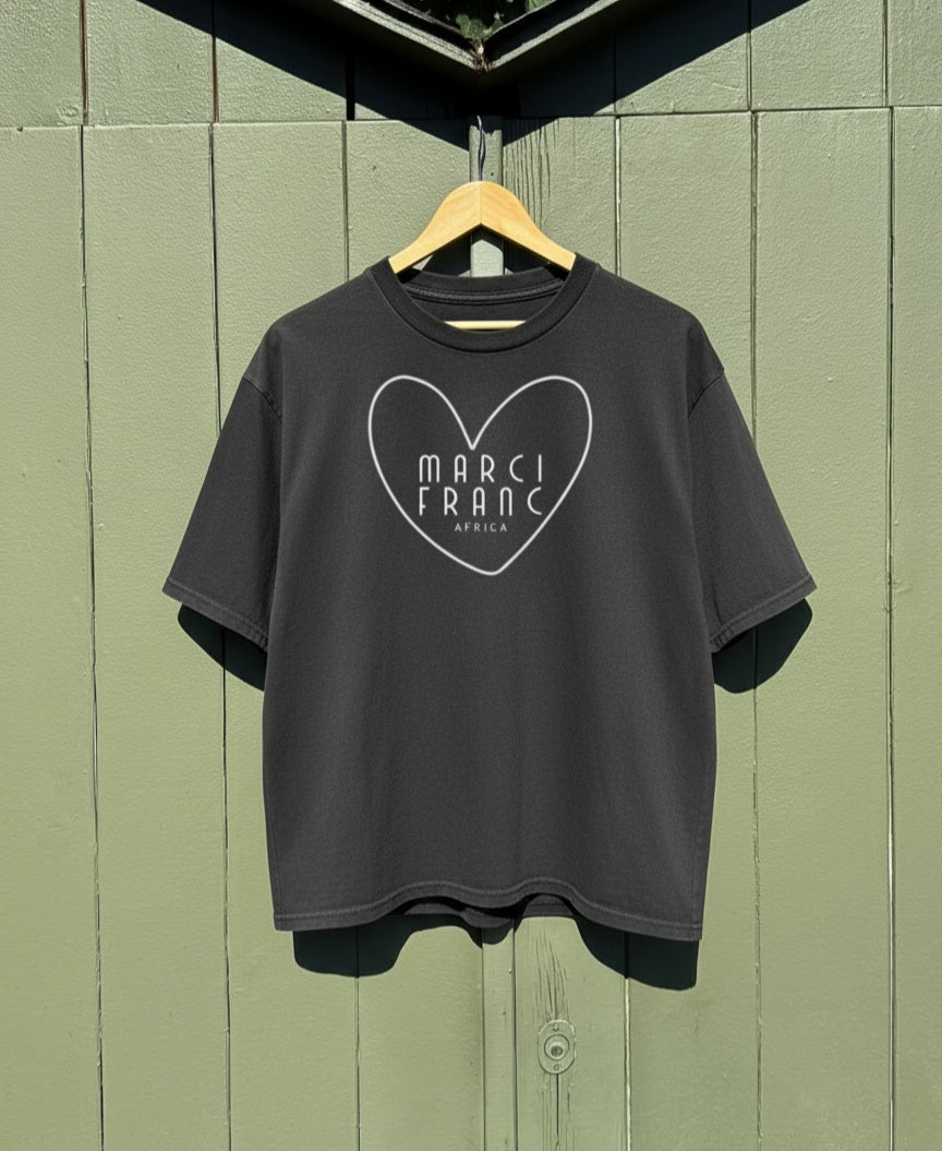 MARCI FRANC BLACK LOGO T-SHIRT